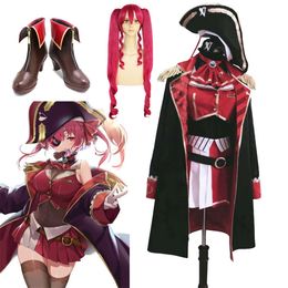 Anime Vtuber Hololive Marine Houshou Cosplay Costume Wig Shoes Captain Uniform Cute Suit Women Birthday Party Fancy Dresscosplay