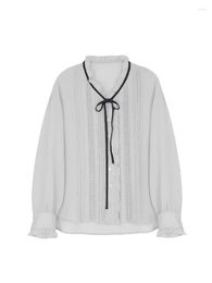 Women's Blouses White Shirts And Blouse Y2k 90s Vintage Korean Harajuku 2000s Kawaii Elegant Long Sleeve Shirt Top Lolita Clothes Autumn