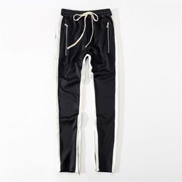 New Men's Pants Fifth Collection Side Zipper Casual Sweatpants Men Hiphop Jogger Pants S-2XL 285C