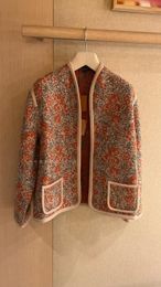 Loro Piano Jacket Winter Womens Leisure Colour Matching Pattern Cashmere Silk Coat