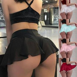 Active Shorts Womens Sexy Sports Tennis Skirt Girls Gym Short Dance 2023 Solid Color Pantskirt Anti-emptied Pant