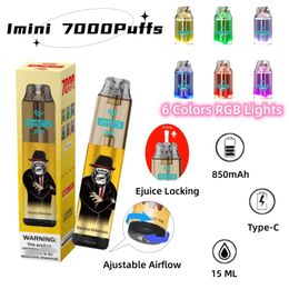 Sunfire Bar 7000 Puffs E Cigarette Disposable Vape Puff 7K Rechargebale Prefilled Carttridge Crystal Vaporizer 0% 2% 3% 5% Strength