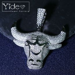 Designer Jewellery Creative design cow head pendant iced out stone animal Jewellery for male