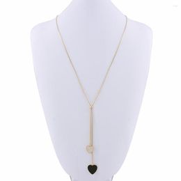 Pendant Necklaces 2023 Korean Fashion Exquisite Heart-shaped Long Necklace Zircon For Girlfriend