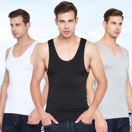 Men's Tank Tops Summer Seamless Singlet Ice Silk Men Vest For Mens Undershirt Male Bodyshaper Running Gym Fitness Shirt Plus 232t