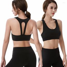 Yoga Outfit No Steel Ring Sports Bra Beautiful Back Hollow Breathable Quick-drying Shockproof Running Underwear For Women