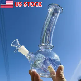 Rainbow 7.8 inch Glass Hookah Smoking Water Pipes Bong Bubbler + Downstem Bowl