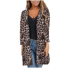 Women's Blouses Fashion Women Leopard Print Shirt Long Sleeve Cardigans Comfortable Cotton Loose Coat Blouse 2023 Autumn