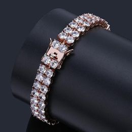 Designer Bracelet Hip Hop Jewelry Mens Bracelets pour hommes Diamond Tennis Chain Iced Out Luxury Bangles Hiphop Charm Rapper Love265F