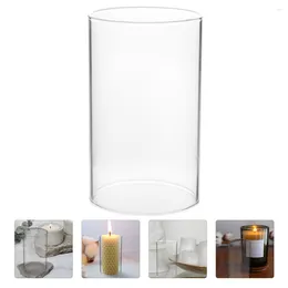 Candle Holders Shade Holder Pillar Shades Jar Candles Clear Glass Covers Cylinder Vase Small Wedding Decoration Hood Household