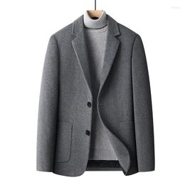 Men's Suits High Quality Wool Blazer Jacket Single Breasted Male Cashmere Coat Business Formal Blazers Clothes