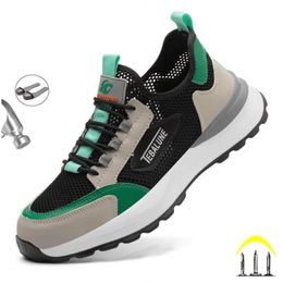 Boots Plastic Toe Summer Breathable Labour Shoes Composite Toe Cap Indestructible Work Safety Boots Sneakers Lightweight Male Shoes 231007