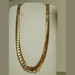 14K Gold Plated Miami Men's Cuban Curb Link Chain Necklace 24 241v