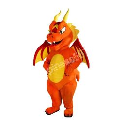 2024 Hot Sale orange Dinosaur Mascot Costumes Cartoon Character Outfit Suit Carnival Adults Size Halloween Christmas Party Carnival Dress suits