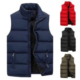 Men's Vests Fashion Brand Sleeveless Jacket Men Thicken Down Zip Up Warm Vest Winter Waistcoat Casual Windbreaker Outdoors Overcoats