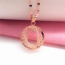 Pendant Necklaces Pure Russian 585 Purple Gold Fashion Ring Necklace Plated With 14K Rose For Women Simple And Fashionable
