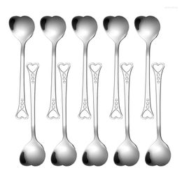 Coffee Scoops 10Pcs Stainless Steel Heart Shape Spoon Kitchen Accessories Dessert Sugar Stirring Spoons Teaspoon Dinnerware