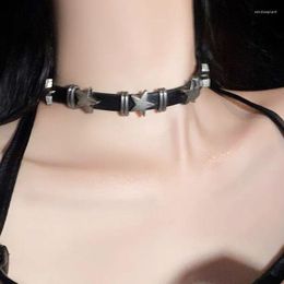 Choker Gothic Square Buckle Collar Harajuku Punk Necklace Women Girls Simple Black PU Leather Chocker Bar Body Jewelry Gifts