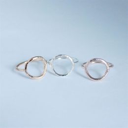 Simple Brushed Silver Colour Karma Circle Rings for Women Trendy Round Party Wedding Band Jewellery Durable Rings Bijoux R0272649