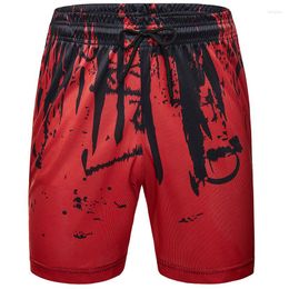 Men's Shorts Summer Splash Ink Print Casual Short Pants Men High Quality Sportswear Running Jogging Fitness Clothes