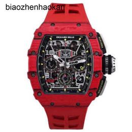 Richardmill Watches Automatic Mechanical Watch Richar Millesr Rm 1103 Ntpt Red Devil Mens Series Carbon Fibre with Security Card