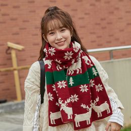 esigner scarf for women Christmas Knitted Scarf Autumn Winter Fashion Warm Woollen Scarf Women Double-Sided Scarves Shawls Wrap Christmas Gifts