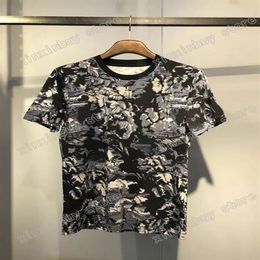 22ss Mens Womens T Shirts Tee camouflage pattern Man Paris Fashion T-shirt short Sleeve Tshirts blue white xinxinbuy M-3XL240S