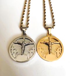 Designer jewelry, necklace titanium, cross scripture silver card gold card, classic pendant, gold and silver hinge.