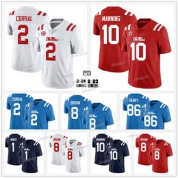 Maglia da calcio College Ole Miss Rebels DK Metcalf Matt Corral Jaxson Eli Manning Dart Quinshon JudkinsTre Harris Spencer Sanders Coleman Watkins Bentley IV