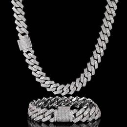 13mm Necklace Bracelet set Diamond Cuban Chain big necklace 18k gold hiphop necklace Jewellery Set