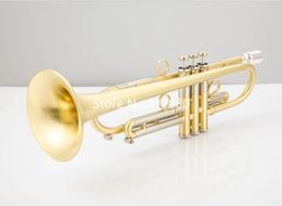 Bb Trumpet Brass Plated Real photos Professional Musical Instruments With Case Free Shipping