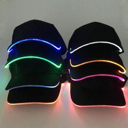 Ball Caps Fashion Unisex Solid Color LED Luminous Baseball Hat Christmas Party Peaked Cap Sell296J