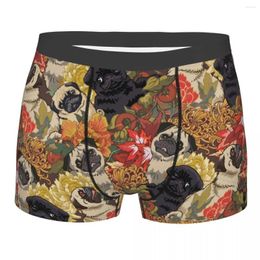 Underpants Printed Boxer Because Pugs Autumn Flower Shorts Panties Briefs Men Underwear Cute Dog Polyester For Male