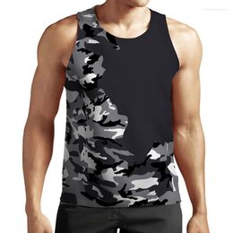 Men's Tank Tops 3D Camouflage Graphic Print Man/ Women Casual Fashion Campaign Vest Kids Beach Tees Summer Oversized Gym Clothing Men