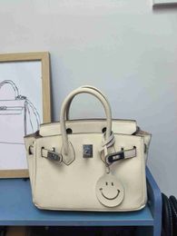 Women Handbag 2023 New Premium 20cm Silver Button Palm Genuine Leather Special Offer Cowhide Handheld Mini Women's L