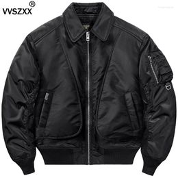 Men's Jackets Winter Thickened Cotton Pad Flight Jacket Multiple Pockets Cargo Bomber Coat Windproof Thermal Functional Windbreak