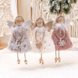 Angel Doll Pendants Christmas Hanging Decorations Christmas Tree Plush Decoration Cute Angel Doll Ornaments for Christmas New Year Birthday Party