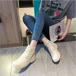 Women Boots Platform Shoes Green Pink Brown Womens Cool Motorcycle Boot Leather Shoe Trainers Sports Sneakers Size 35-39 08