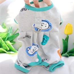 Dog Apparel Puppy Jumpsuit Spring Autumn Cute Cartoon Clothes Pet Fashion Desinger Pyjamas Small Harness Yorkshire Chihuahua Maltese