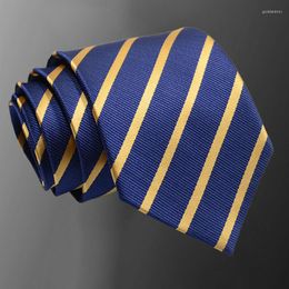 Bow Ties Blue Business Solid Classic Men's Tie Striped Necktie Formal Original Gift For Man Daily Wear Accessories Cravat Wedding Party
