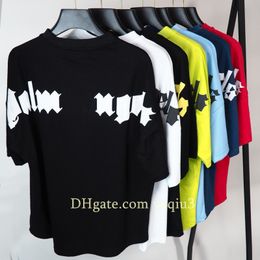 Mens Camisetas Carta Impressão Unissex Mulheres Casal Roupa Estilo Moda Algodão Meia Manga Redondo Pescoço T-shirt Presente Namorado Solto e Confortável Tendências de Rua