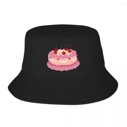 Berets Pink Cake Party Bucket Hats Panama For Kids Bob Fashion Fisherman Summer Beach Fishing Unisex Caps