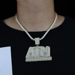 Chains Hip Hop Jewelry 2021 Trend ATM Initial Necklaces For Men Gold Color 5A Cz Tennis Chain Pendant Punk Necklace Boys Rapper272k