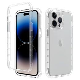 Clear Full Body 2 in 1 Protective Cases Shockproof Hard PC Shell Soft TPU Bumper Cover Case for iPhone 15 Pro max/15 Plus/15 Pro 6.1