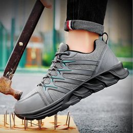 Boots High-quality Men's Safety Shoes Work Sneakers Indestructible Shoes Anti-smash Anti-puncture Work Shoes Hiking Shoes 231007