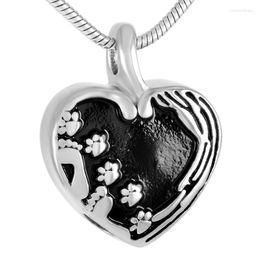 Pendant Necklaces IJD9293 Animal Print In My Heart Stainless Steel Cremation Jewellery For Pet Of Ashes Keepsake Memorial Urn Necklace