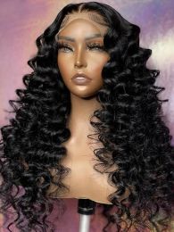 Loose Deep Wave Lace Front Human Hair Wigs For Women Brazilian Glueless 13x4 HD Lace Frontal Wig PrePlucked Black/Red/Blonde/Blue Colored Synthetic Wig