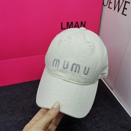 Women's Summer Letter Crystal Designer Ball Caps Denim Material Washable Old Style 8 Colors casquette270q