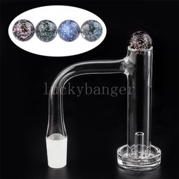 DHL Seamless Welded Bevelled Edge Control Tower Smoking Quartz Banger With Dichro Glass Terp Pearls 16mm OD 6*25 mm Etched Terp Pillars For Water Bongs Rigs