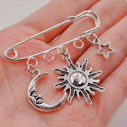 Brooches Wholesale Cartoon Star Moon Sun Brooch Night Sky Safety Pins DIY For Punk Dark Witch Jewellery Gift 10 Pcs